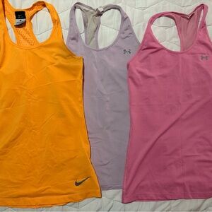 Under Armour & Nike Women's Tank Tops - Orange, Pink, Purple